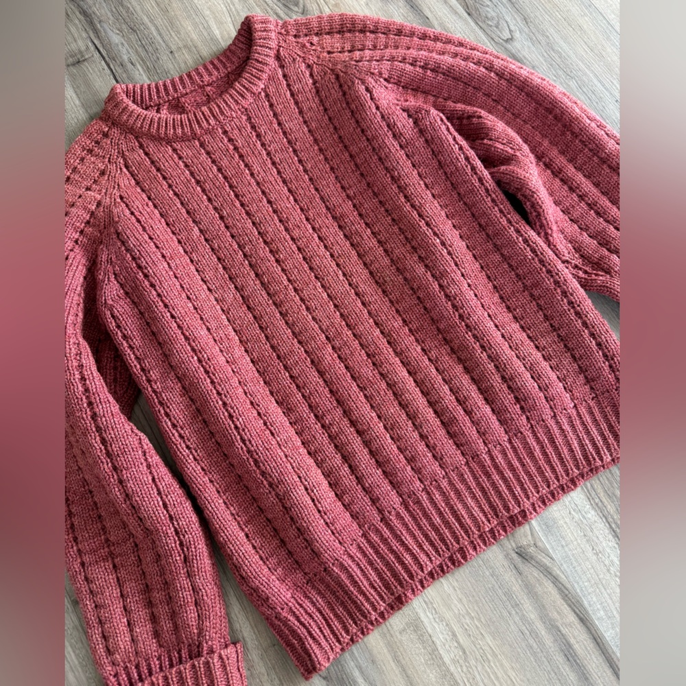 Vintage Rose Cable Knit Sweater - Picture 2 of 15